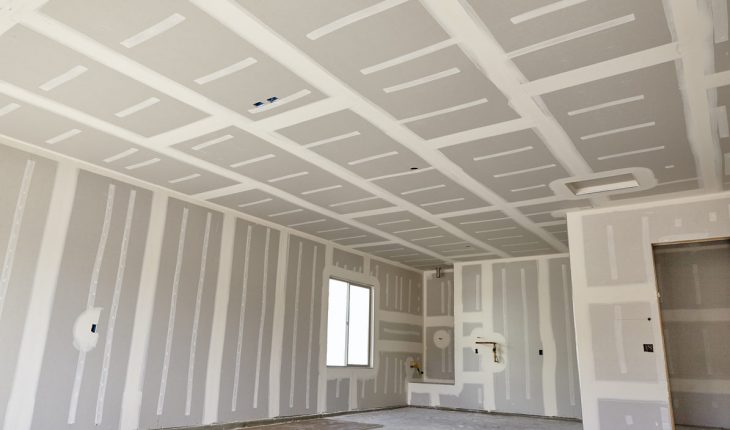 Construction building industry new home construction interior drywall tape and finish details
