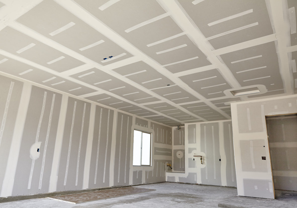 Construction building industry new home construction interior drywall tape and finish details